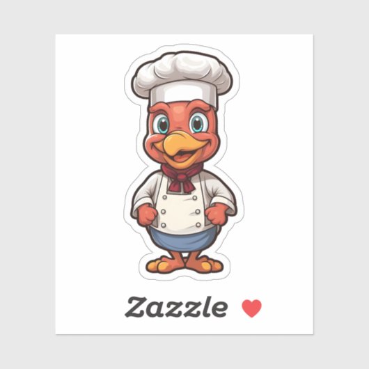 Happy Thanksgiving Cartoon Schattige Chef Turkije Sticker (Vel)