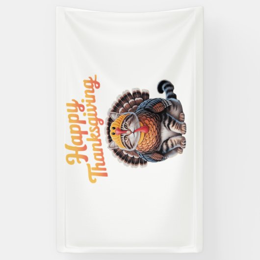Happy Thanksgiving Cat Turkey Day Herfst Classic T Spandoek (Verticaal)