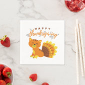 Happy Thanksgiving Cat Turkey Paper Servet (Insitu)