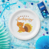 Happy Thanksgiving Cat Turkey Papieren Bordje (Feest)