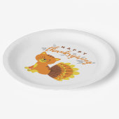 Happy Thanksgiving Cat Turkey Papieren Bordje (Gekanteld)