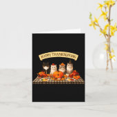Happy Thanksgiving Cats Dinner Feast Fall Men Wome Kaart (Gele Bloem)