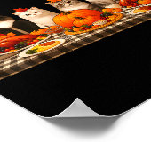 Happy Thanksgiving Cats Dinner Feast Fall Men Wome Poster (Hoek)