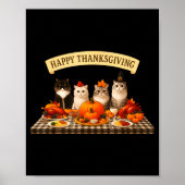 Happy Thanksgiving Cats Dinner Feast Fall Men Wome Poster (Voorkant)