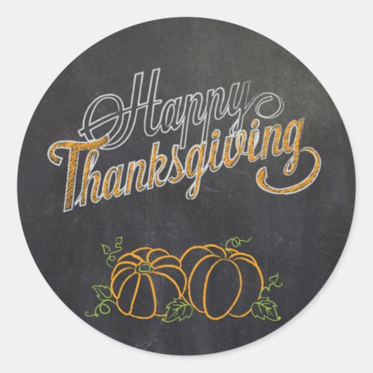 Happy Thanksgiving Chalkboard pompoen Stickers (Voorkant)