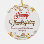 Happy Thanksgiving Chic Fall laat aangepaste bedri Keramisch Ornament (Voorkant)