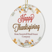 Happy Thanksgiving Chic Fall laat aangepaste bedri Keramisch Ornament (Links)