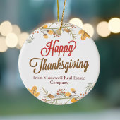 Happy Thanksgiving Chic Fall laat aangepaste bedri Keramisch Ornament