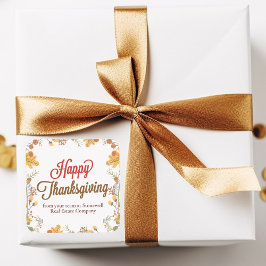 Happy Thanksgiving Chic Fall laat aangepaste bedri Vierkante Sticker