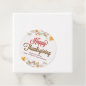 Happy Thanksgiving Chic Fall Leaves Company Party Bedankjes Labels (In situ)