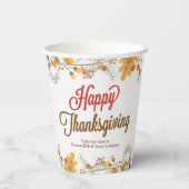 Happy Thanksgiving Chic Fall Leaves Company Party Papieren Bekers (Achterkant)