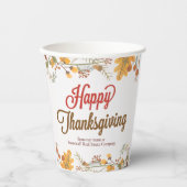 Happy Thanksgiving Chic Fall Leaves Company Party Papieren Bekers (Voorkant)