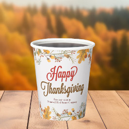 Happy Thanksgiving Chic Fall Leaves Company Party Papieren Bekers
