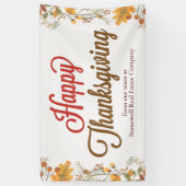 Happy Thanksgiving Chic Fall Leaves Company Party Spandoek (Verticaal)