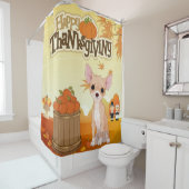 Happy Thanksgiving Chihuahua Douchegordijn (In situ)