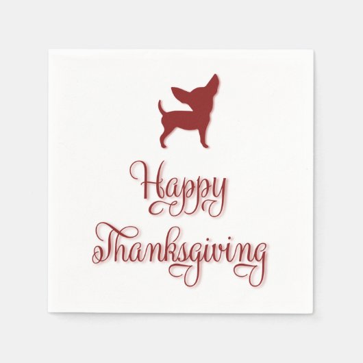 Happy Thanksgiving Chihuahua Paper Napkins Servet (Voorkant)