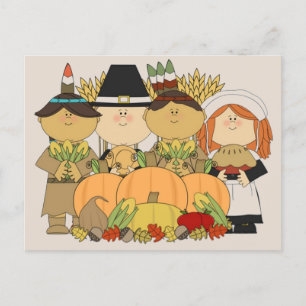 Happy Thanksgiving Children background Feestdagenkaart