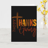 Happy Thanksgiving Christian Cross Turkey Pumpkin  Kaart (Gele Bloem)