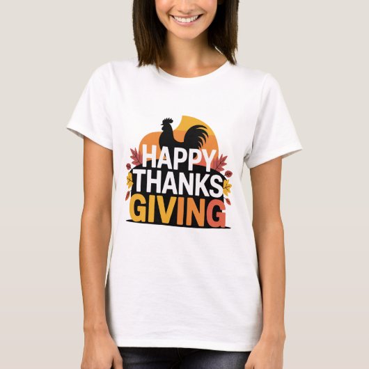 Happy Thanksgiving Classic Fall Design T-shirt (Voorkant)