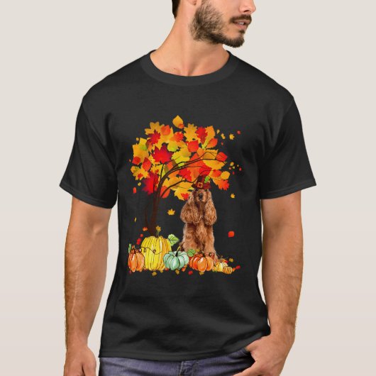Happy Thanksgiving Cocker Spaniel Cute Dog T-shirt (Voorkant)