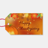 Happy Thanksgiving Colorful Autumn Leaves Cadeaulabel (Achterkant Horizontaal)