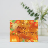 Happy Thanksgiving Colorful Autumn Leaves Feestdagenkaart (Staand voorkant)