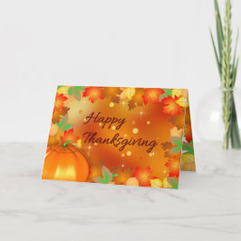 Happy Thanksgiving Colorful Autumn Leaves Holiday Feestdagen Kaart
