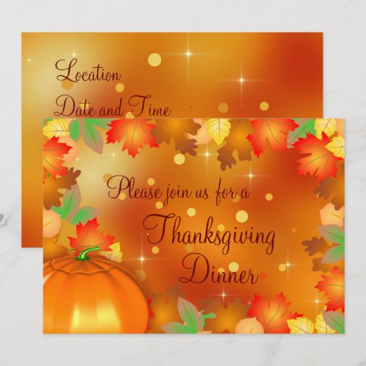 Happy Thanksgiving Colorful Autumn Leaves Kaart (Voorkant / Achterkant)