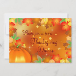Happy Thanksgiving Colorful Autumn Leaves Kaart