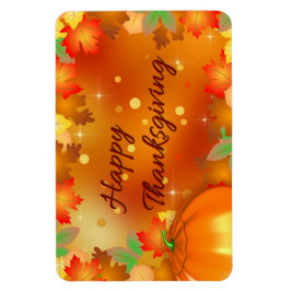 Happy Thanksgiving Colorful Autumn Leaves Magneet