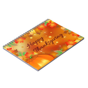 Happy Thanksgiving Colorful Autumn Leaves Notitieboek