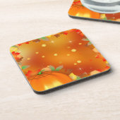 Happy Thanksgiving Colorful Autumn Leaves Onderzetter (Linkerzijde)