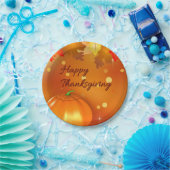 Happy Thanksgiving Colorful Autumn Leaves Papieren Bordje (Feest)