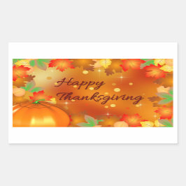 Happy Thanksgiving Colorful Autumn Leaves Rechthoekige Sticker