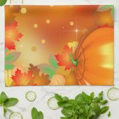 Happy Thanksgiving Colorful Autumn Leaves Theedoek (Gevouwen)