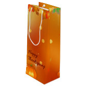 Happy Thanksgiving Colorful Autumn Leaves Wijn Cadeautas (Achterkant Gekanteld)