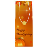 Happy Thanksgiving Colorful Autumn Leaves Wijn Cadeautas (Voorkant)