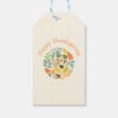 Happy Thanksgiving Colorful Fall Leaves Cadeaulabel (Voorkant)