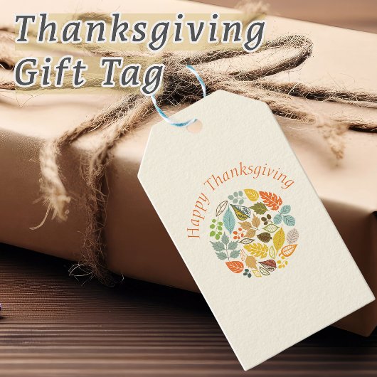 Happy Thanksgiving Colorful Fall Leaves Cadeaulabel
