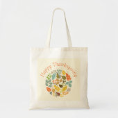 Happy Thanksgiving Colorful Fall Leaves Tote Bag (Voorkant)