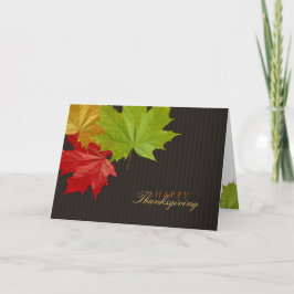 Happy Thanksgiving Colorful Maple Leaves Feestdagen Kaart