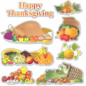 Happy Thanksgiving Contour Sticker (Voorkant)