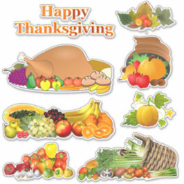 Happy Thanksgiving Contour Sticker