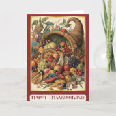 Happy Thanksgiving Cornucopia Folded Greeting Card Kaart (Voorkant)