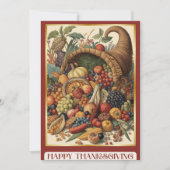 Happy Thanksgiving Cornucopia Greeting Card Feestdagenkaart (Voorkant)