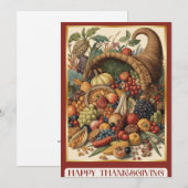 Happy Thanksgiving Cornucopia Greeting Card Feestdagenkaart (Voorkant / Achterkant)