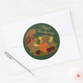 Happy Thanksgiving Cornucopia Groene Stickers (Envelop)