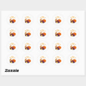 Happy Thanksgiving Cornucopia-ontwerp Ronde Sticker (Vel)