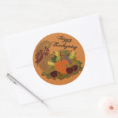 Happy Thanksgiving Cornucopia Oranje Stickers (Envelop)