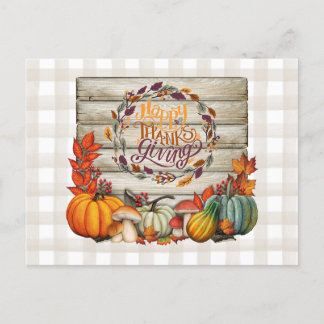 Happy Thanksgiving Country Harvest Rustic Feestdagenkaart